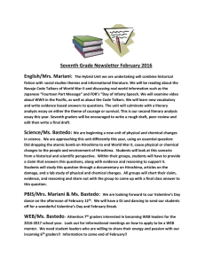 Seventh Grade Newsletter February 2016 English/Mrs. Mariani: