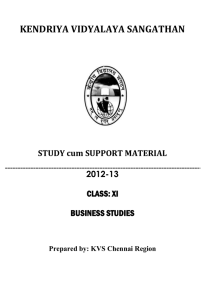 KENDRIYA VIDYALAYA SANGATHAN  STUDY cum SUPPORT MATERIAL 2012-13