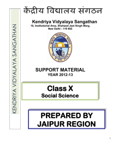 Class X PREPARED BY JAIPUR REGION Social Science