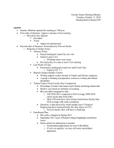 Faculty Senate Meeting Minutes Tuesday, October 11, 2010