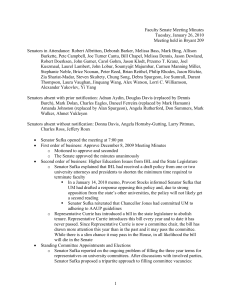 Faculty Senate Meeting Minutes Tuesday, January 26, 2010