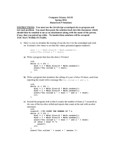 Computer Science 161.01 Spring 2016 Homework 9 Solutions