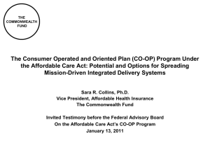 The Consumer Operated and Oriented Plan (CO-OP) Program Under