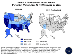 Exhibit 1. The Impact of Health Reform: –64 Uninsured by State 2008