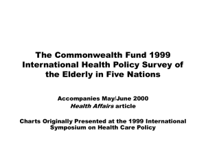 The Commonwealth Fund 1999 International Health Policy Survey of Health Affairs