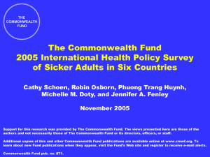 The Commonwealth Fund 2005 International Health Policy Survey