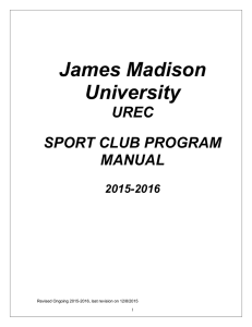 James Madison University UREC SPORT CLUB PROGRAM