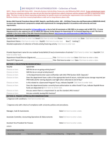 JMU REQUEST FOR AUTHORIZATION – Collection of Funds