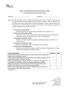 EARLY INTERVENTION EVALUATION FORM