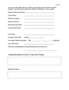 You can use this syllabus form as a guide to... look  Subject Number and Section: ___________________________________________