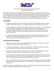 West Chester University Department of Campus Recreation Intramural Basketball Rules