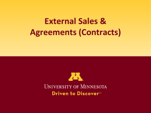 External Sales &amp; Agreements (Contracts)