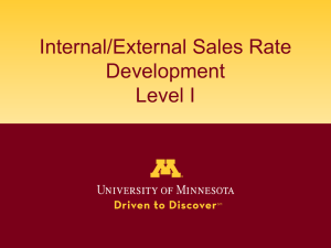 Internal/External Sales Rate Development Level I