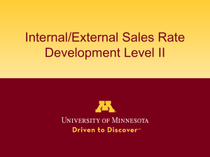 Internal/External Sales Rate Development Level II