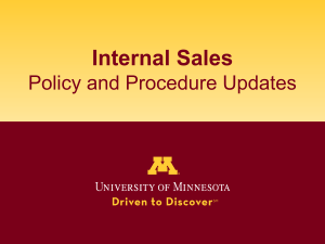 Internal Sales Policy and Procedure Updates