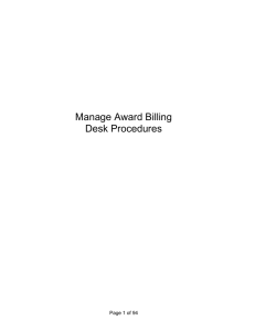 Manage Award Billing Desk Procedures Page 1 of 94