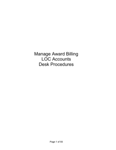 Manage Award Billing LOC Accounts Desk Procedures