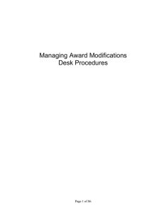Managing Award Modifications Desk Procedures Page 1 of 86