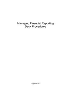 Managing Financial Reporting Desk Procedures Page 1 of 59