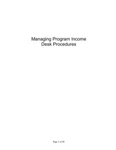 Managing Program Income Desk Procedures Page 1 of 49