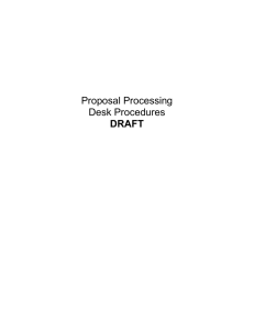 Proposal Processing Desk Procedures DRAFT