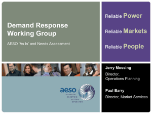 Demand Response Working Group Power Markets