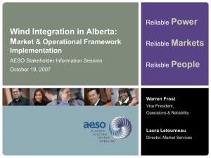 Power Markets People Wind Integration in Alberta: