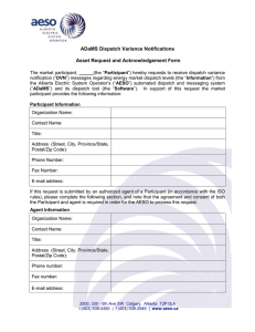 ADaMS Dispatch Variance Notifications Asset Request and Acknowledgement Form