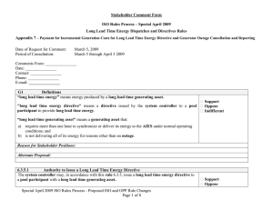 Stakeholder Comment Form  ISO Rules Process – Special April 2009