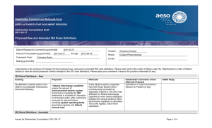 Stakeholder Comment and Rationale Form  AESO AUTHORITATIVE DOCUMENT PROCESS Stakeholder Consultation Draft