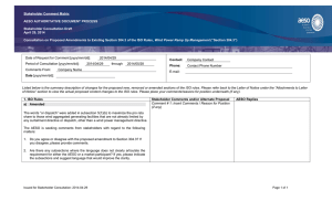 Stakeholder Comment Matrix  AESO AUTHORITATIVE DOCUMENT PROCESS Stakeholder Consultation Draft