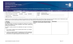 Stakeholder Comment Matrix  AESO AUTHORITATIVE DOCUMENT PROCESS Stakeholder Consultation Draft