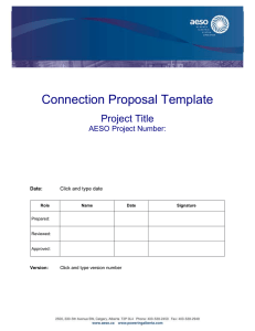 Connection Proposal Template Project Title AESO Project Number:
