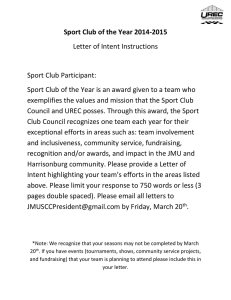 Sport Club of the Year 2014-2015 Letter of Intent Instructions