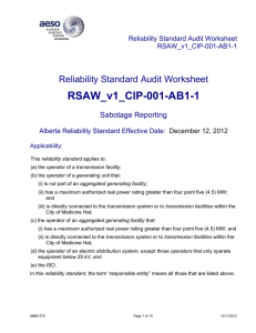 RSAW_v1_CIP-001-AB1-1  Reliability Standard Audit Worksheet Sabotage Reporting