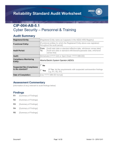 Reliability Standard Audit Worksheet CIP-004-AB-5.1 – Personnel &amp; Training