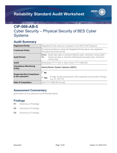 Reliability Standard Audit Worksheet CIP-006-AB-5 – Physical Security of BES Cyber