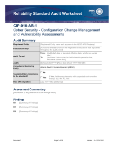 Reliability Standard Audit Worksheet CIP-010-AB-1 Cyber Security - Configuration Change Management