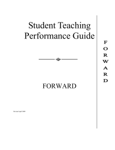 Student Teaching Performance Guide  FORWARD