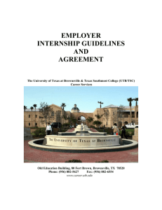 EMPLOYER INTERNSHIP GUIDELINES AND AGREEMENT