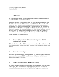 Academic Senate Meeting Minutes October 10, 2003