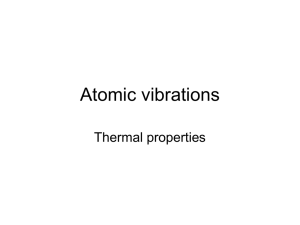 Atomic vibrations Thermal properties