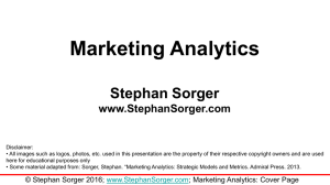Marketing Analytics Stephan Sorger www.StephanSorger.com
