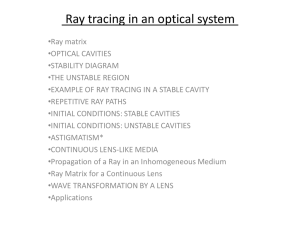 Ray tracing in an optical system