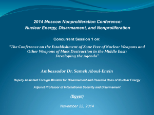 2014 Moscow Nonproliferation Conference: Nuclear Energy, Disarmament, and Nonproliferation