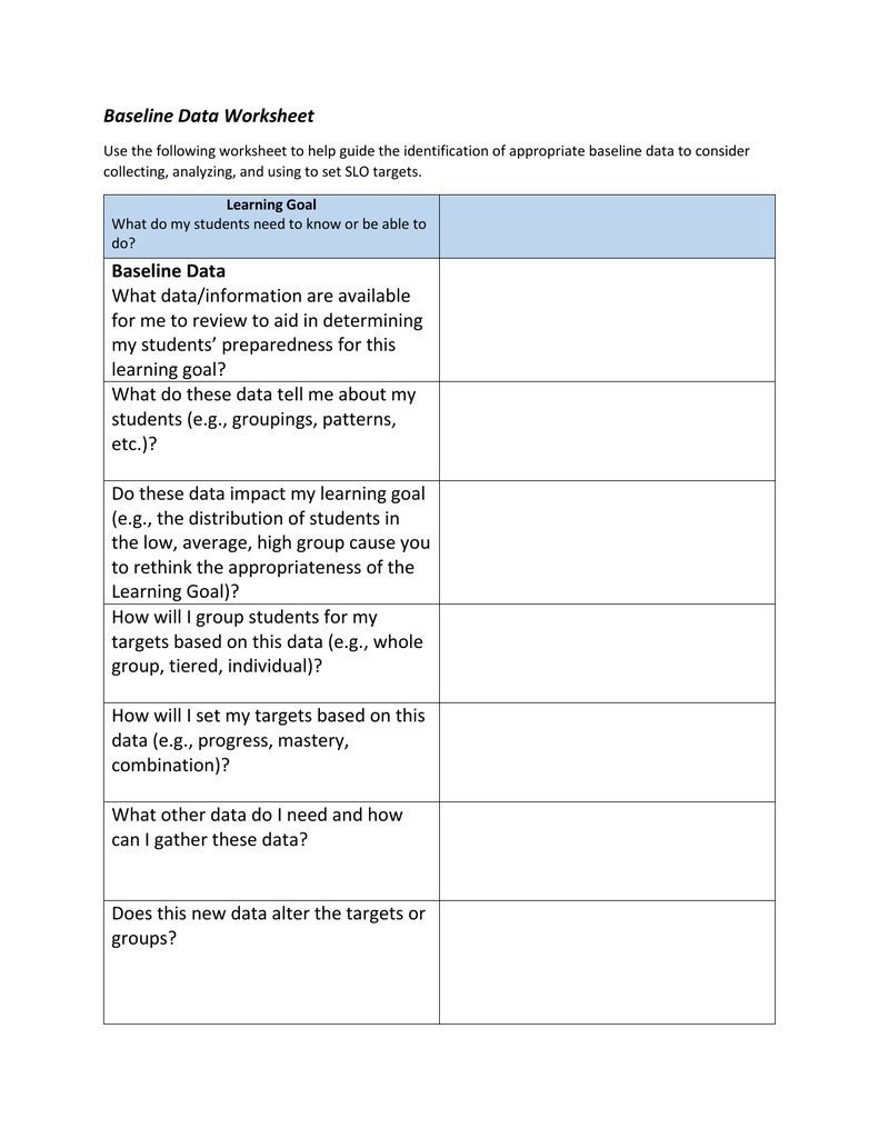 baseline-data-worksheet