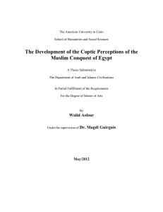 The Development of the Coptic Perceptions of the