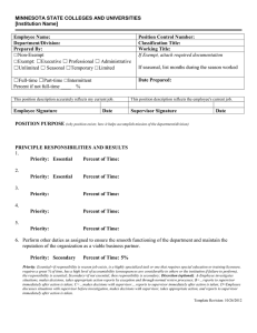 MINNESOTA STATE COLLEGES AND UNIVERSITIES [Institution Name] Employee Name: Position Control Number: