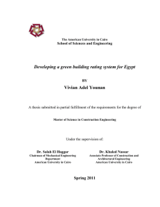 Developing a green building rating system for Egypt Vivian Adel Younan