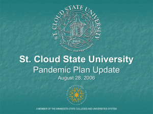 St. Cloud State University Pandemic Plan Update August 28, 2006